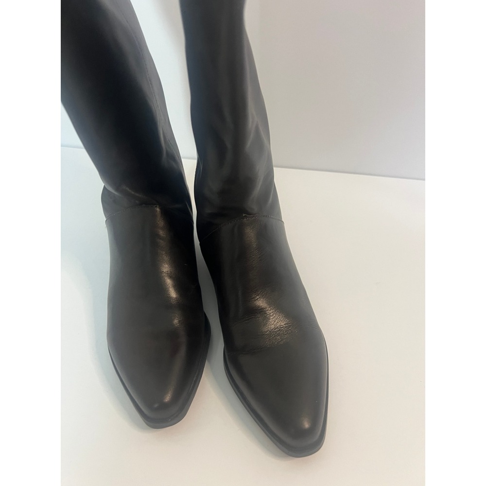 Scruples‎ Womens Brandy Leather Knee High Pointed Toe Low Wedge Boots Size 7.5 - Picture 3 of 5